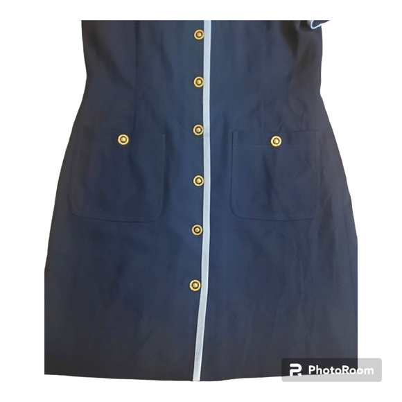 Vintage Evan-Picone Women Elegant Inspired Black White Button Down Dress - Picture 5 of 7